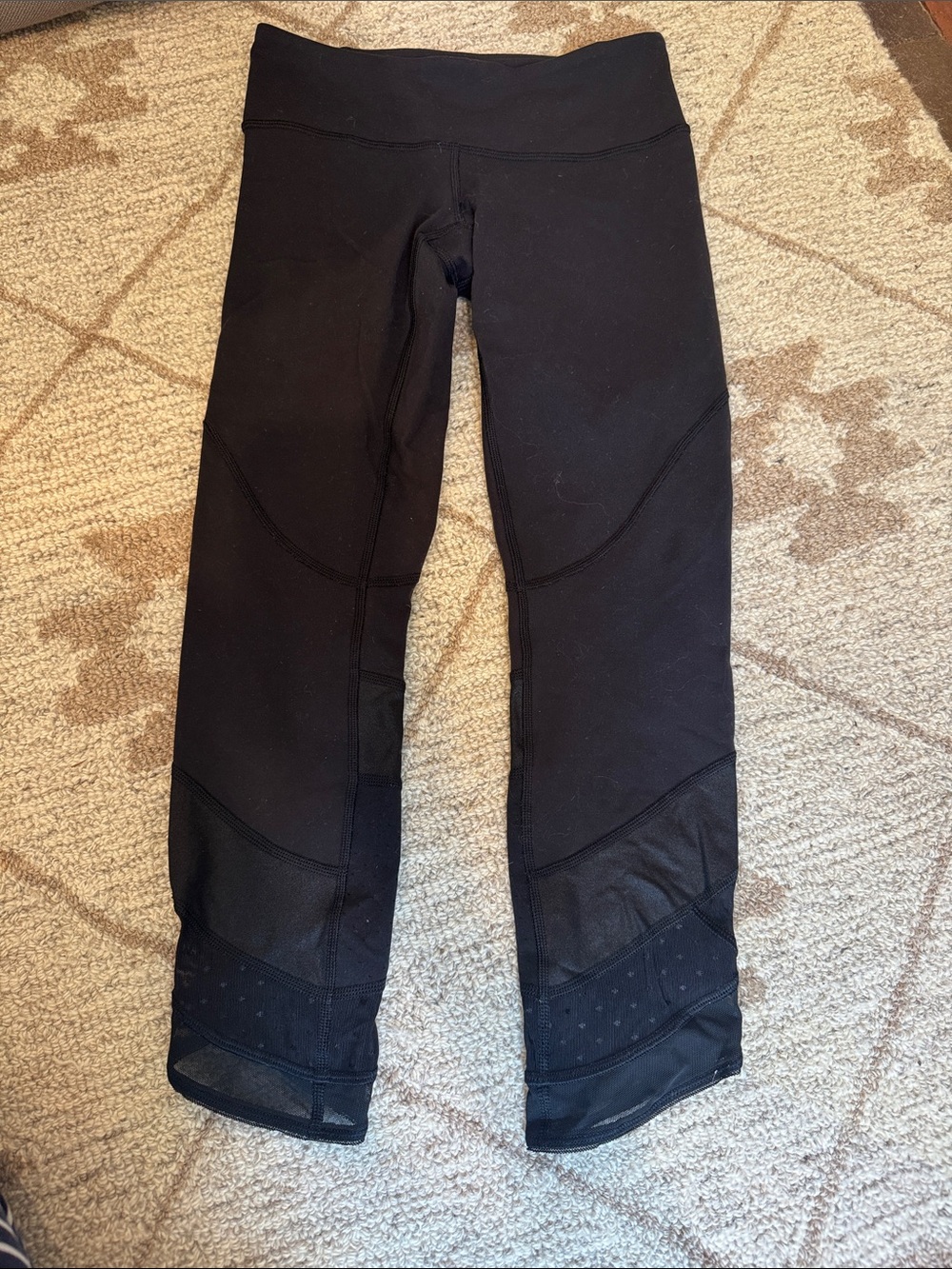 lululemon athletica Black Mesh Panel Leggings